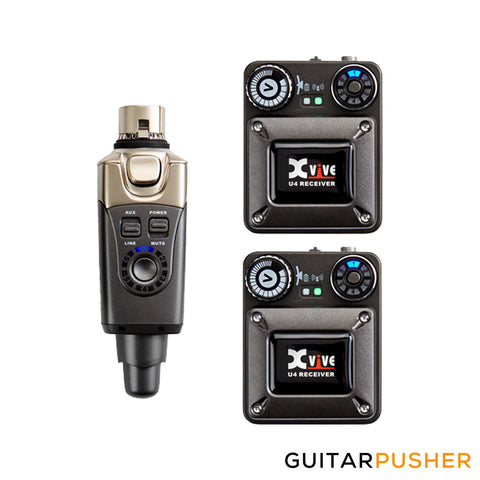 Xvive Audio U4R2 In-Ear Monitor Wireless System w/ 2 Receivers - Black