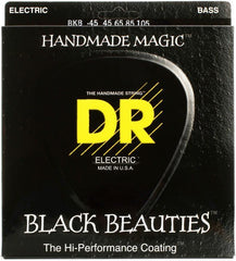 DR Black Beauties 4-String Black Stainless Bass Guitar Strings with K3 - GuitarPusher