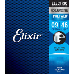 Elixir Electric Nickel Plated Steel Custom Gauge Electric Guitar Strings with POLYWEB Coating