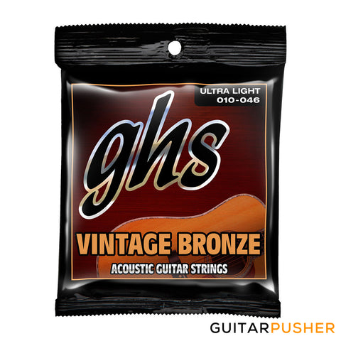 GHS Vintage Bronze Acoustic Guitar Strings VN-UL Ultra Light 10-46 (10 13.5 20 26 36 46)