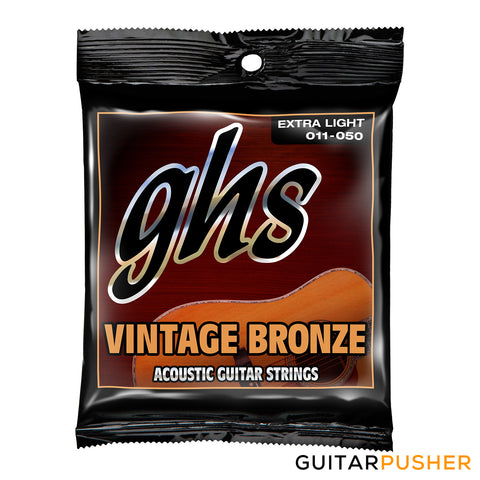 GHS Vintage Bronze Acoustic Guitar Strings VN-XL Extra Light 11-50 (11 14 22 30 38 50)