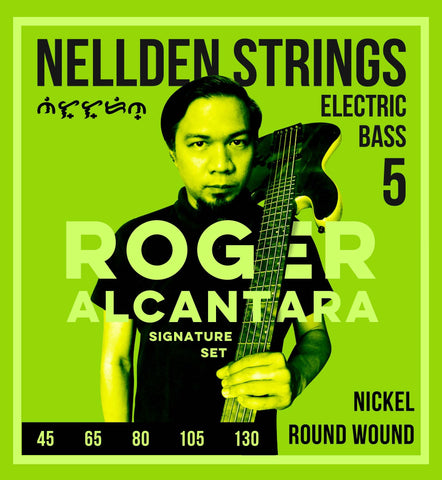 Nellden Music Made in USA Roger Alcantara Signature 5-String Bass Guitar String Set 45-100 (45 65 80 100 130)