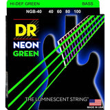 DR Neon Green 4-String Bass Guitar Strings with K3 - GuitarPusher