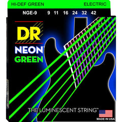 DR Neon Green Coated Electric Guitar Standard Strings - GuitarPusher