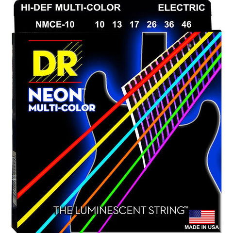 DR Neon Multi Color Coated Electric Guitar Standard Strings - GuitarPusher